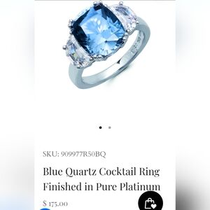 Dazzling Blue Quartz and Silver Ring. # 110
